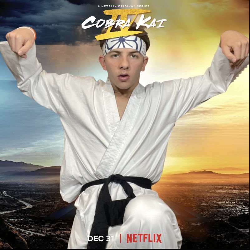 Cobra_Kai_Kid's tweet photo. ARE YOU READY?! 👊🐍 #cobrakai #december31 #cobrakaiseason4 #cobrakaikid @jonhurwitz @McSchlossberg @healdrules @cobrakaiseries @netflix https://t.co/qzWCUJr9yM