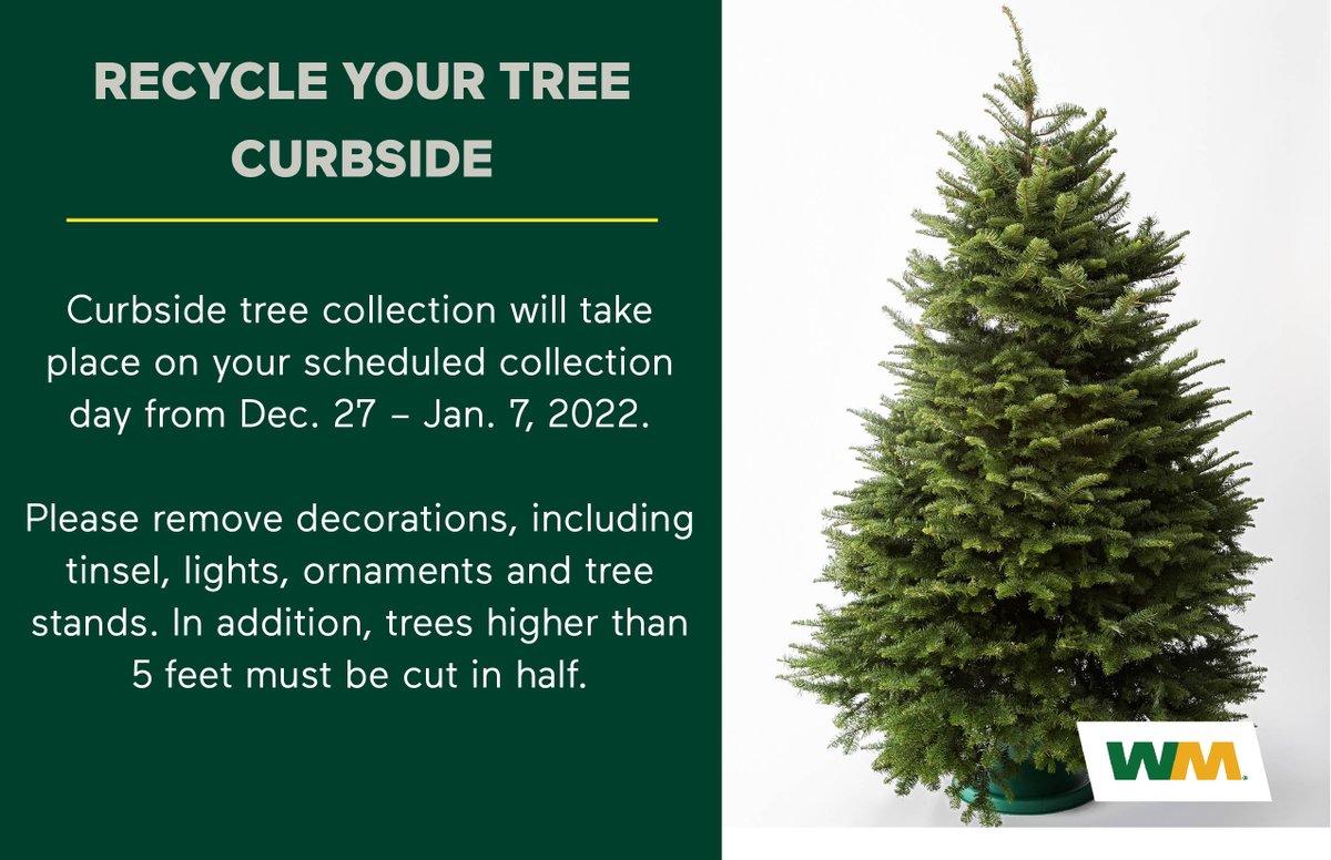 cityofmenifee's tweet photo. Friendly Reminder: Curbside tree collection starts Monday, December 27 - Friday, January 7. Please remove all decorations, including tinsel, lights, ornaments, and tree stands. Trees taller than five feet must be cut in half.
#KeepMenifeeClean #SafeandFestive #Menifee https://t.co/U67C1BU4PO