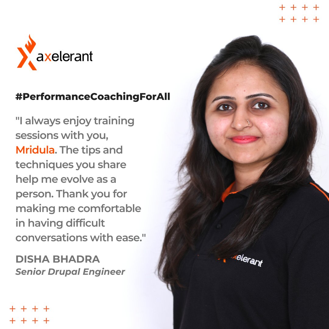 axelerant's tweet image. Why do we believe in #PerformanceCoachingForAll?

@Dishab23 points out a few advantages, thanks to her experience with @LifeCoach_Mridu:

😎 Personal growth
📑 Insightful training
🙌 Ability to tackle new areas

#AgencyCulture #TeBuilding #WorkplaceWellness #PeopleFirst