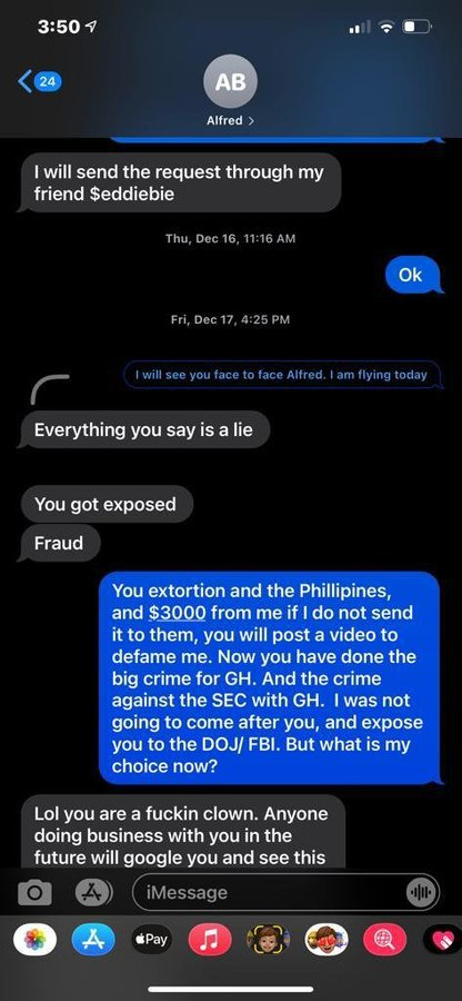 adogetoken's tweet photo. @alfredhilderbr1 Alfred is extorting money from Devine Mafa in exchange for not defaming using YouTube. He is smoking that pipe. Last time he received $60.00 $eddibie cashapp. On top of the 100K in shares from Greg Halpern
https://t.co/yjo9Ath6ZB https://t.co/4gW3Z01AsN