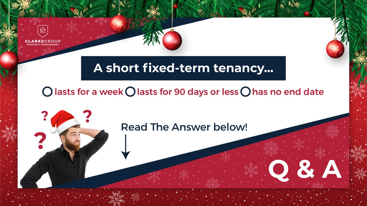 clarkegroupm's tweet photo. WHAT IS A SHORT FIXED-TERM TENANCY? ⌛

👉If a #tenancy lasts 90 days or less, it is a SHORT fixed-term tenancy. It doesn't become periodic when the term ends. A short fixed-term tenancy can’t be used as a trial period.
ℹ️Source: Tenancy Services
🔗https://t.co/9XwRdaUqpL
#CGPM https://t.co/Tj96yG0J5u