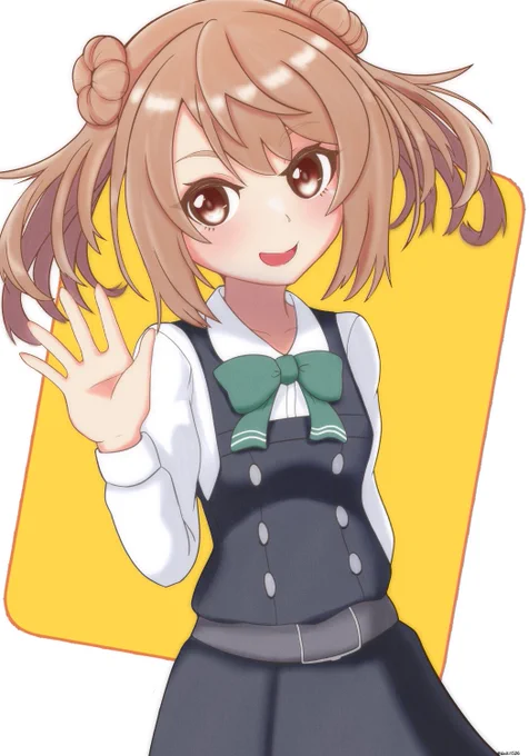 こちらに気付いて手を振ってくれる満潮ちゃん#艦これ #満潮 