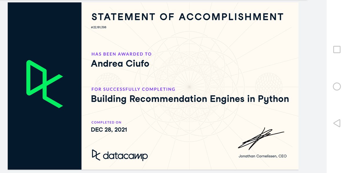 uomodlamansarda's tweet image. Just finished the course on #recommendationengine in #Python, a very interesting introduction, especially the section on collaborative filtering.
The topic was not new 4me, and that&apos;s why I think It was worth to talk about the &quot;cold start&quot; prob with some exercises. @DataCamp