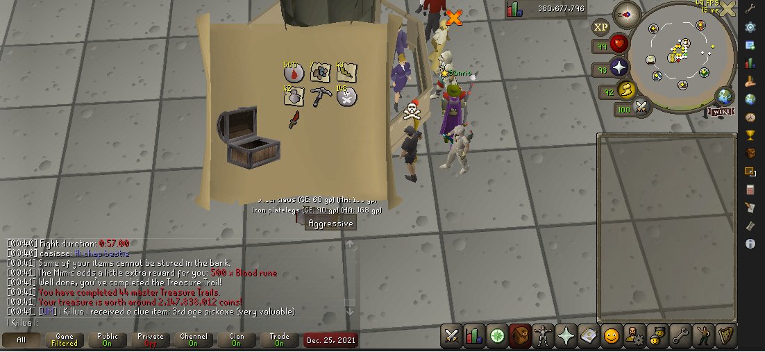 3rd age pick @ 44 masters - not even a mimic bonus reward >:O - 24/12/2021