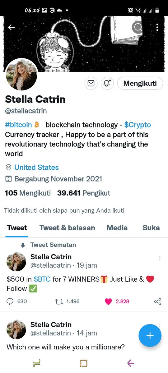 tegar_puja's tweet photo. @stellacatrin Done
I hope winning 😀

135tLoaznDqsjf3vdxc8nyezKVnogrbzdN https://t.co/4NN8fqh9A8