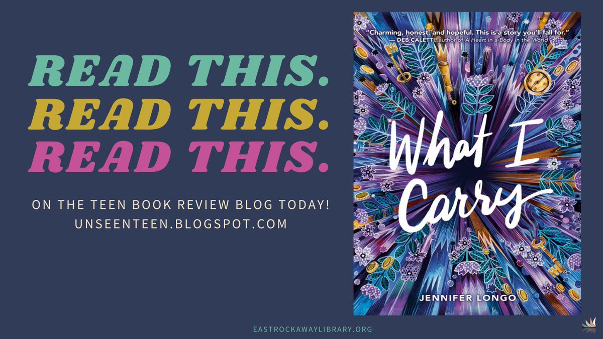 eastrocklibrary's tweet photo. Up on the teen book review blog today: "What I Carry" by Jennifer Longo - a beautiful quick read about a teen girl in her last foster home before she ages out of the system. #jenniferlongo #whaticarry #teenbooks #bookblog #booktwitter #yabooks https://t.co/rYM9hSxwZI https://t.co/MNn7Lne9kz