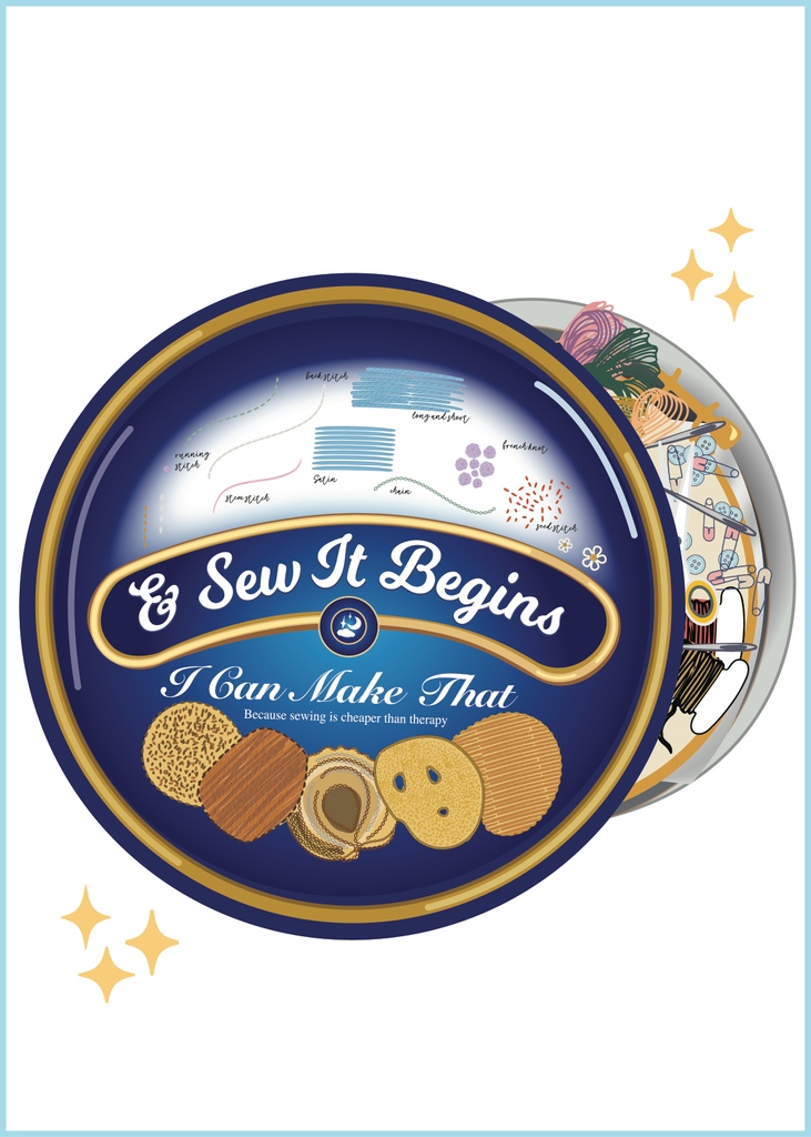roara_bear's tweet photo. I read an article when I was making this illustration that said it didn't matter what culture you were from, the cookie tin was known for its handy multi-purpose use. Wild. #illustration #nostalgia #danishcookies #cookies #vectorart #ladieswhodesign #embroideryart #craft #sewing https://t.co/KEs3fIudRw