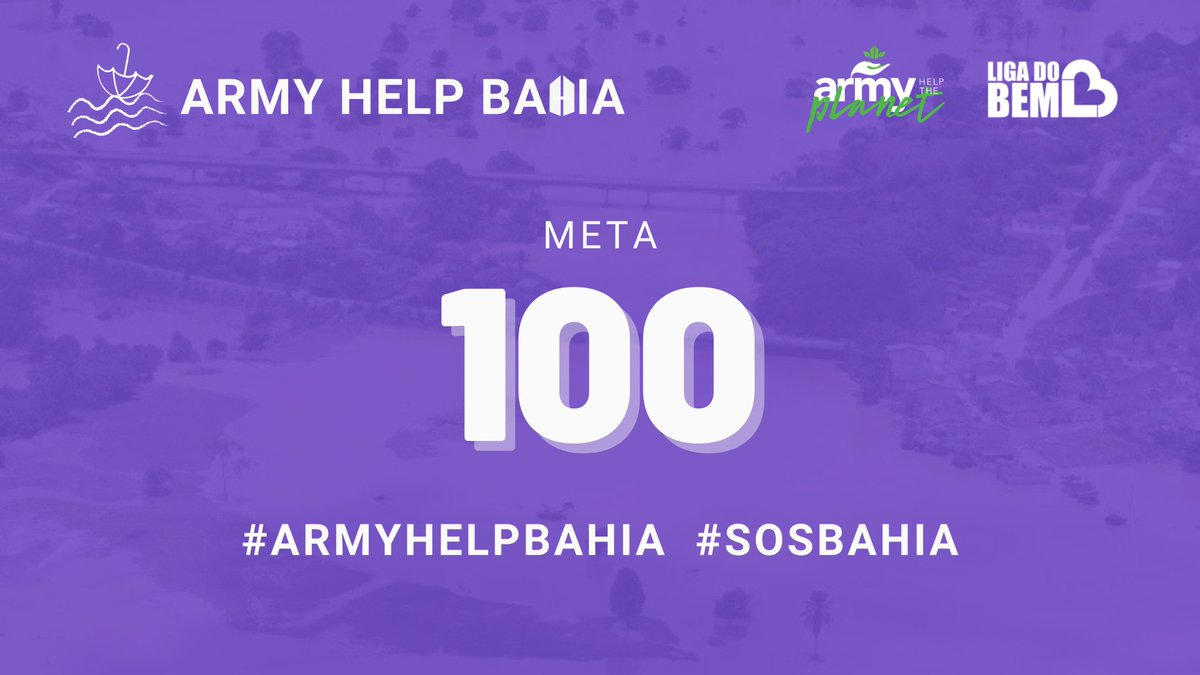 ARMY_HTP's tweet photo. META INICIAL
Ajude doando e divulgando!
Usem: #SOSsuldabahia #SOSBahia #ArmyHelpBahia https://t.co/2crS3qAZK7