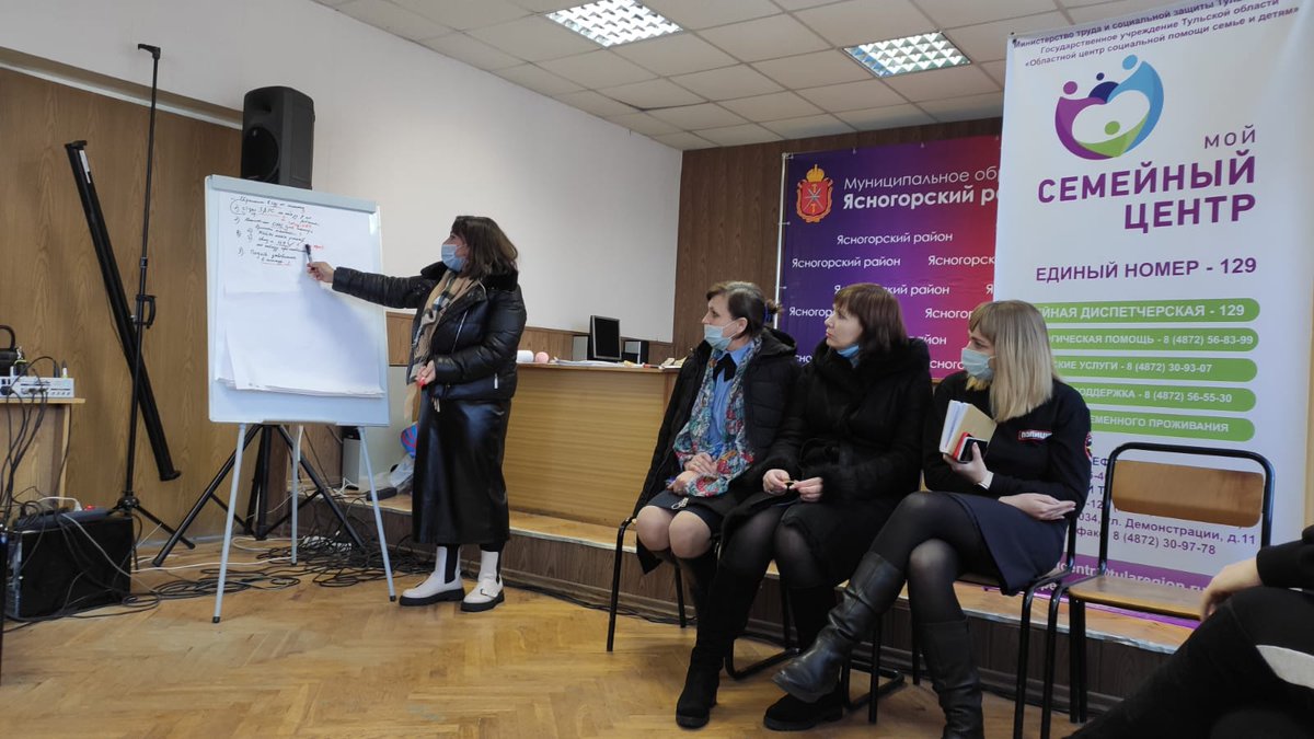 Директор ГУТО "Обл.центр соц.помощи семье и детям" Э. Шубинская провела обуч.тренинг для межведомственной команды МО Заокский р-н:«Эффективное межвед.взаимодействие по разрешению трудных жизненных ситуаций граждан в рамках  регионального проекта "Мой семейный центр"