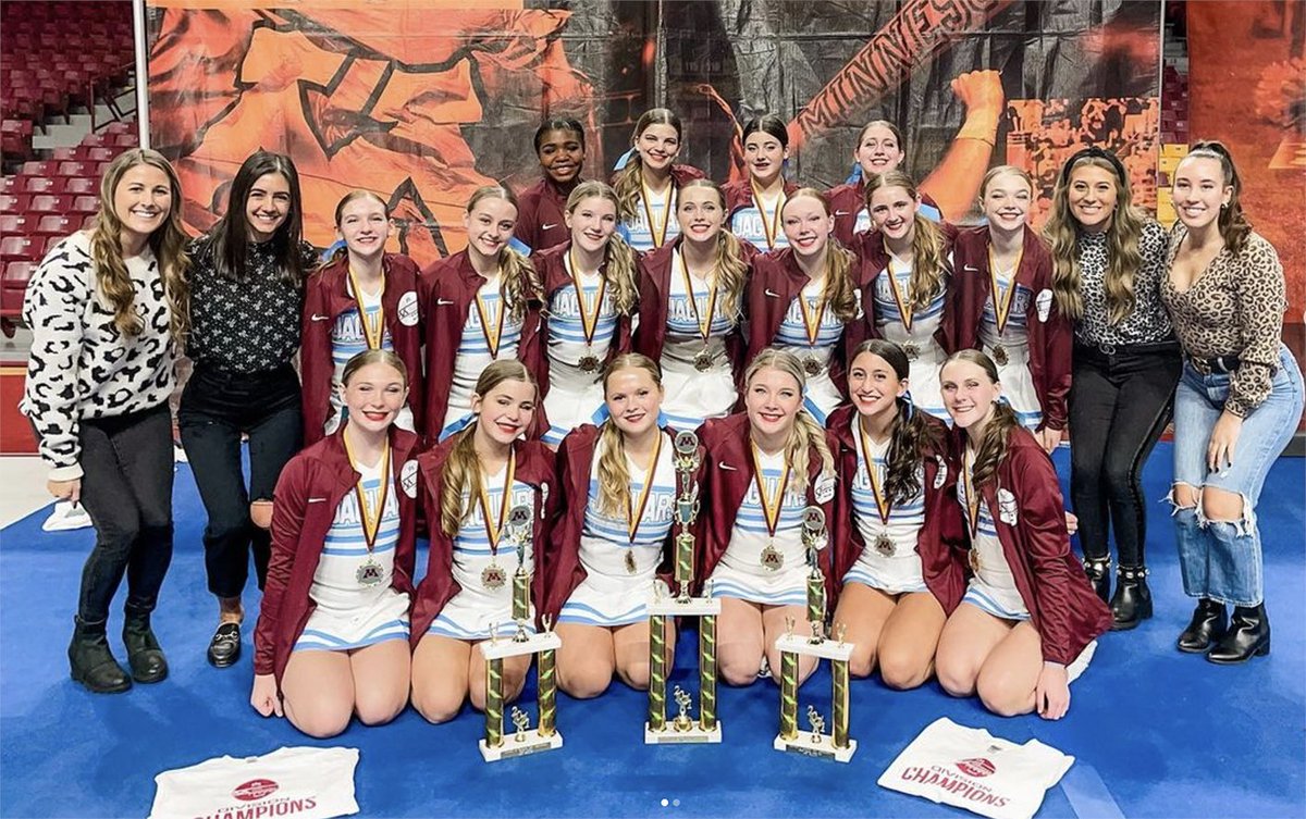 bps271's tweet image. Congrats to the @jeffjaguars Varsity Cheerleading team for their phenomenal performance at the @UMNews Gopher Cheer Championships on Dec. 18. The team won two awards: Small Varsity and Small Varsity - Game Day. They were also named Game Day Grand Champions! #GoJags #BPSpride