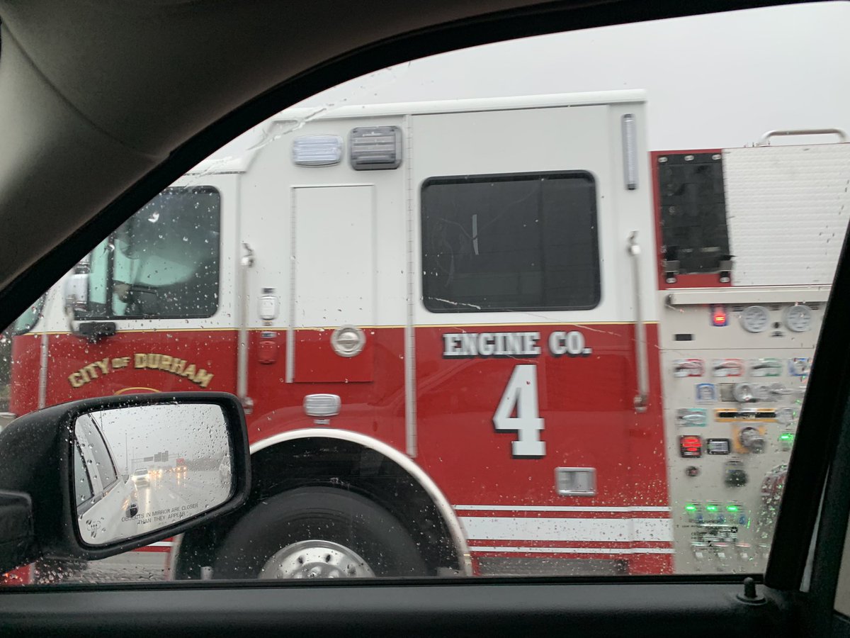 scartmill's tweet photo. It looks like @durhamcityfire is having quintuplets.  Sharp looking engines headed out of Columbus this evening. https://t.co/rLvvtUVeWG