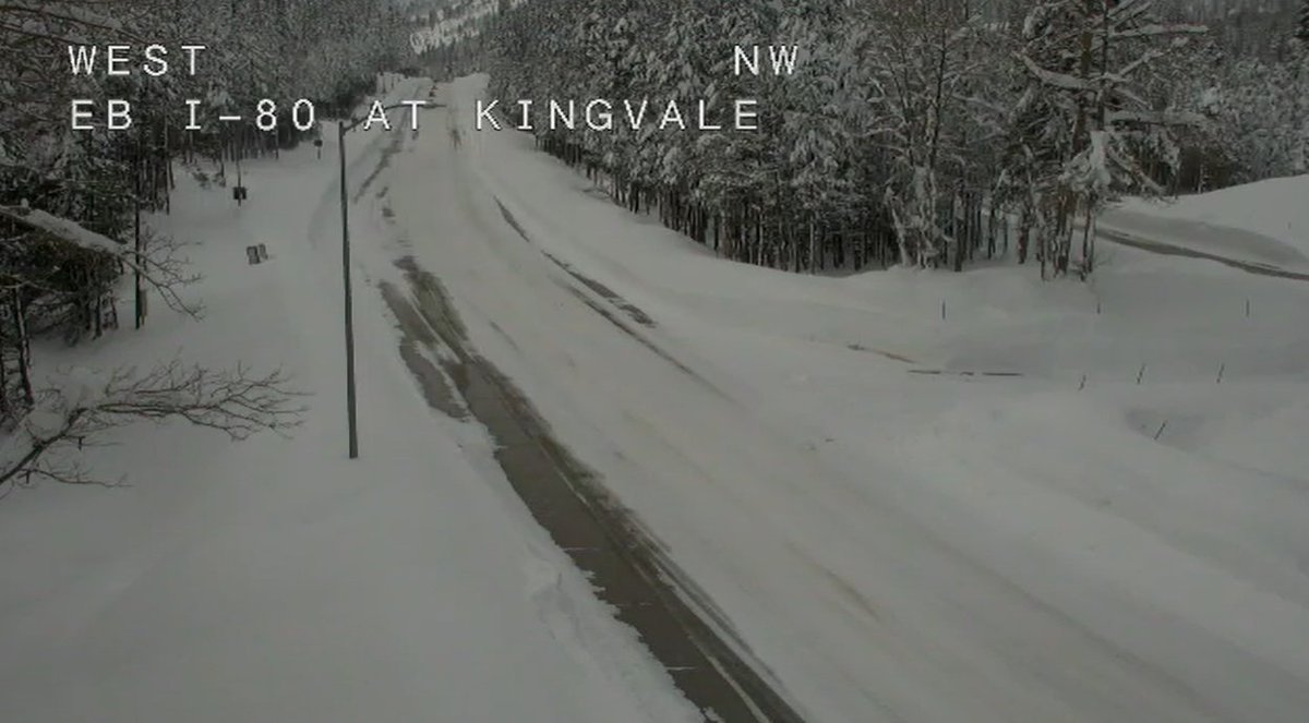 CaltransDist3's tweet photo. I-80 EB has reopened to passenger vehicles and essential commercial vehicles only! R-2 chain controls are in effect from Alta to Nevada state line. I-80 WB remains CLOSED with no ETO. https://t.co/C5wEoTf9CW