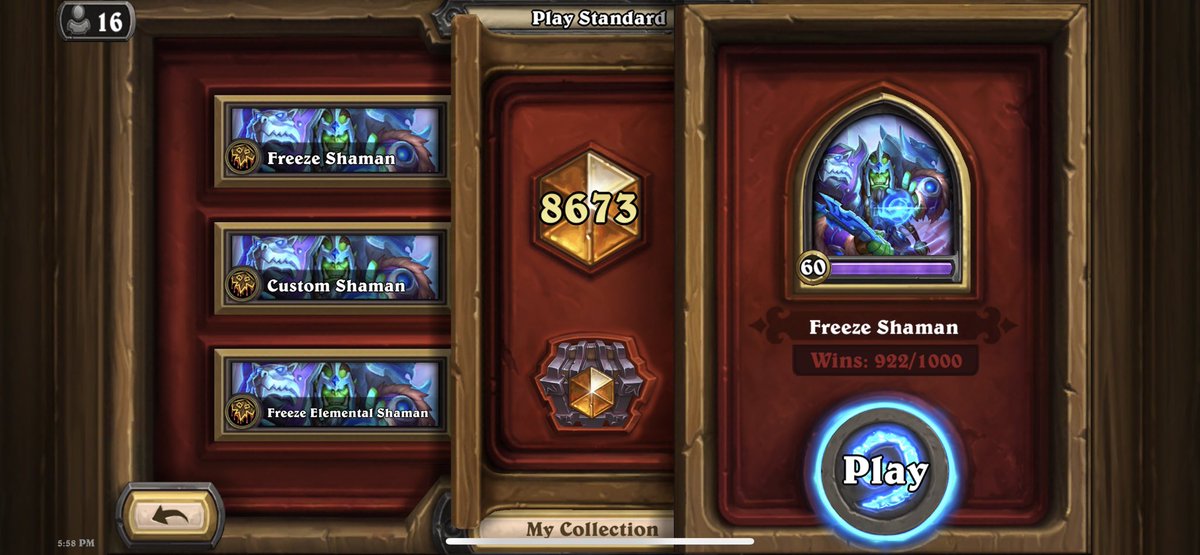 TruthAM's tweet image. Legend again with Freeze Shaman this time. I’m starting to think I might be competent at this game.