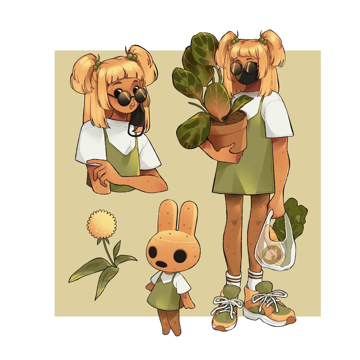 Lanajay_art's tweet photo. It’s coco!!! 🌿🎉 gotta do more animal crossing characters like this 😤 https://t.co/febjdnUMyk