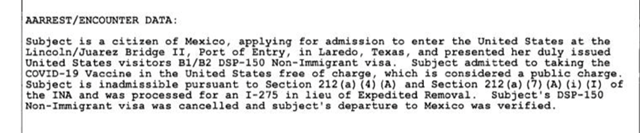 gsiskind's tweet photo. CBP - Get a Covid vaccine in the US and you're a public charge - https://t.co/YvhDZVSz3J