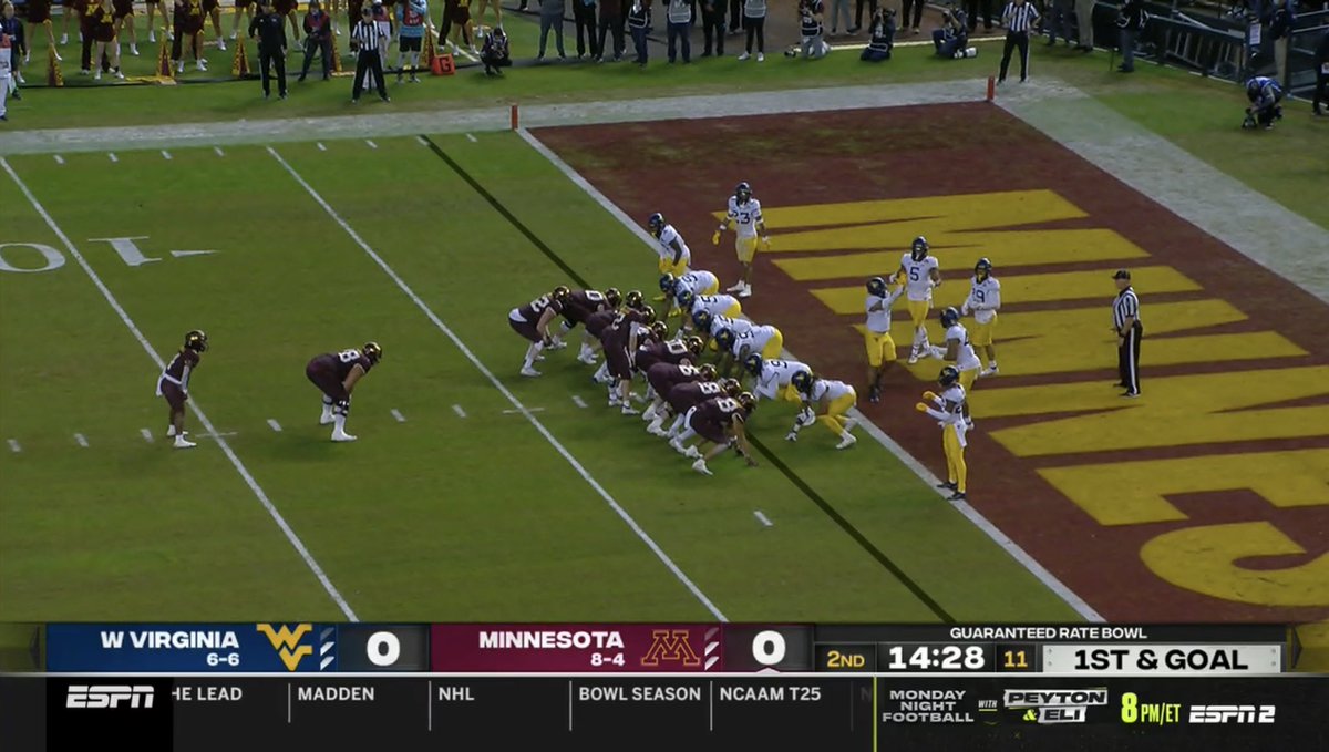 RedditCFB's tweet photo. Minnesota lined up a 6’9 380-pound FB, West Virginia immediately called timeout and then he became the heaviest player to score a TD in NCAA history! https://t.co/E9NjzZE3eu