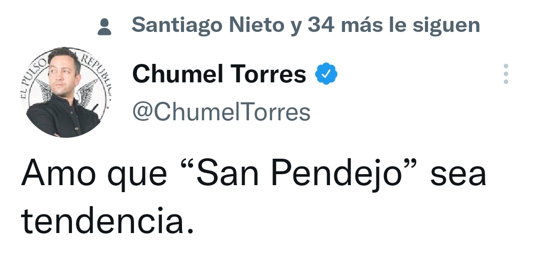 MatrosPetros's tweet photo. @ChumelTorres Todos sabemos quien es ese San Pendejazo https://t.co/TEEKdq7D2u