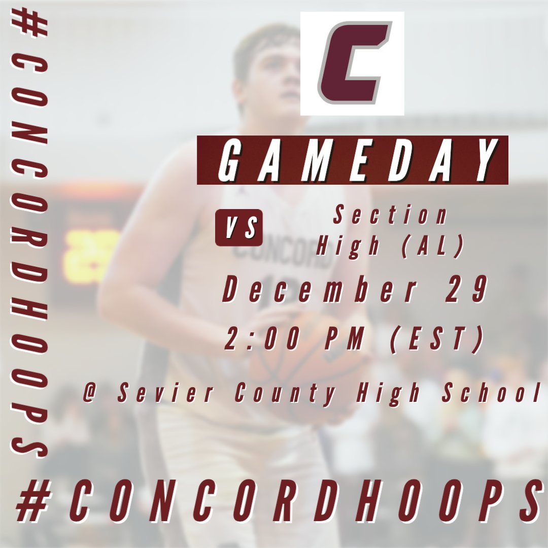 basketball_ccs's tweet photo. ‼️Gameday‼️

🆚 Section High (AL) 
⏰ 2:00 PM (EST)
📍 Sevier County High School

Great opportunity to come together and take on the #6 team in Class AA in Alabama 🦁

#CONCORDHOOPS https://t.co/KMOXrCQjHE