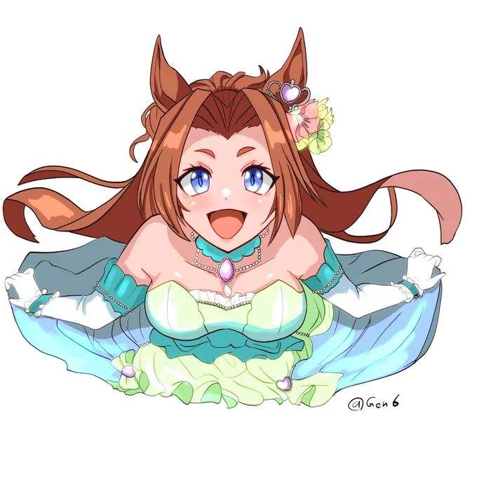 描き納めといったがあれは嘘だ。もう1枚描いた。
カワカミプリンセスだ。 