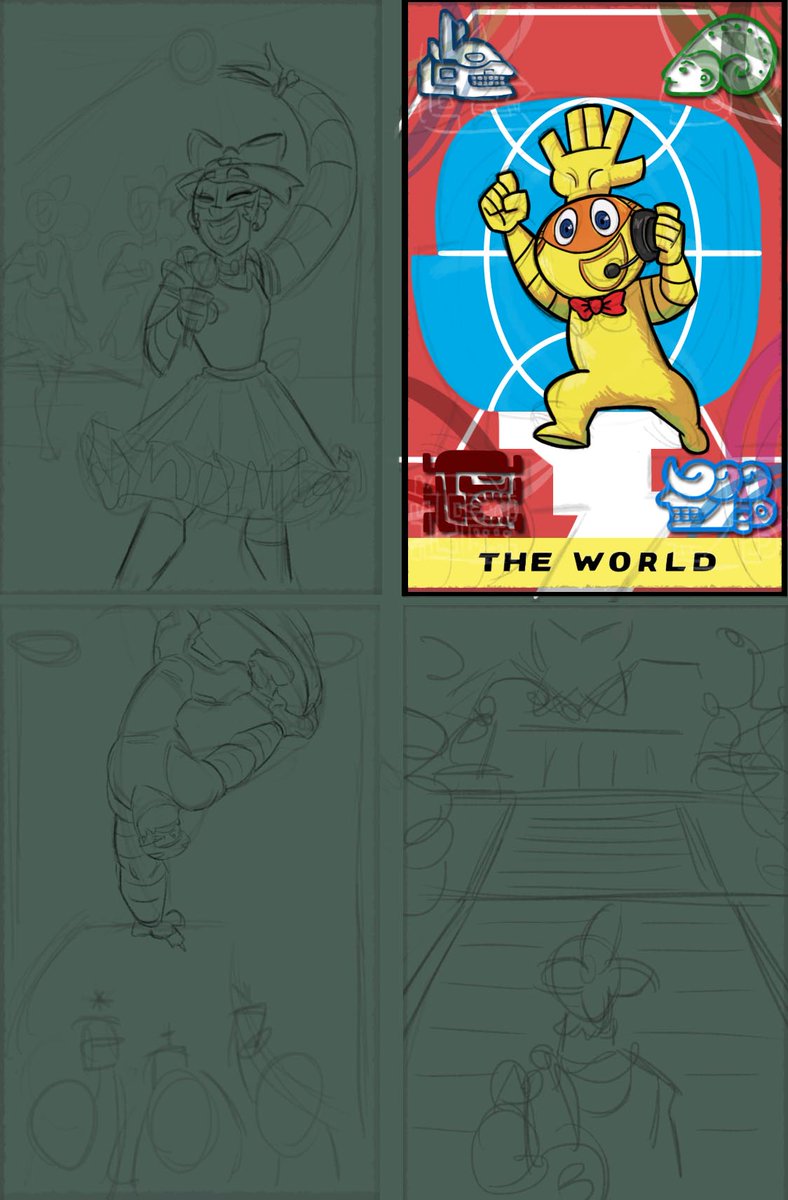 WIP
Im kinda trying to doodle a ARMS themed tarot deck?? 