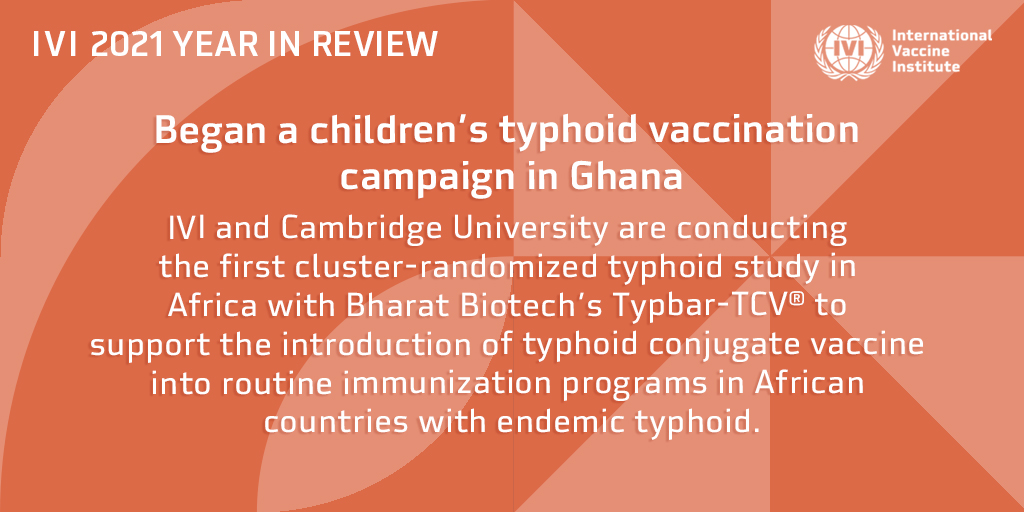 IVIHeadquarters's tweet photo. IVI and @Cambridge_Uni in collaboration with @KNUSTGH launched a children's typhoid vaccination campaign in Ghana to ultimately support TCV introduction in African countries with endemic #typhoid
👉 https://t.co/6D03QelCH8
#IVI2021Highlights (6/12) https://t.co/m5fyefmbO7