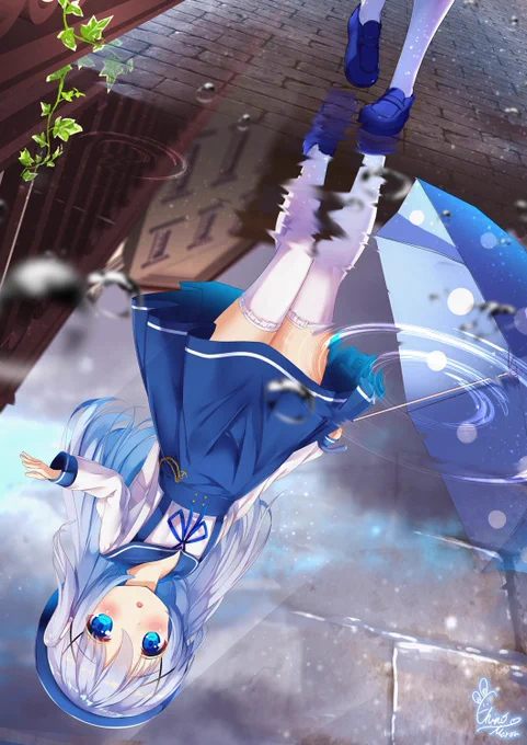 #年の瀬に渾身のイラスト晒すのでフォローしてください

雨上がりに写る天使 