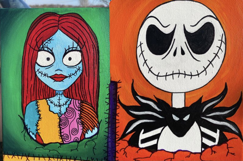 AlikaAnderson's tweet photo. Custom Nightmare Before Christmas Painting🎄✨ #art https://t.co/QLsrlgPmcZ