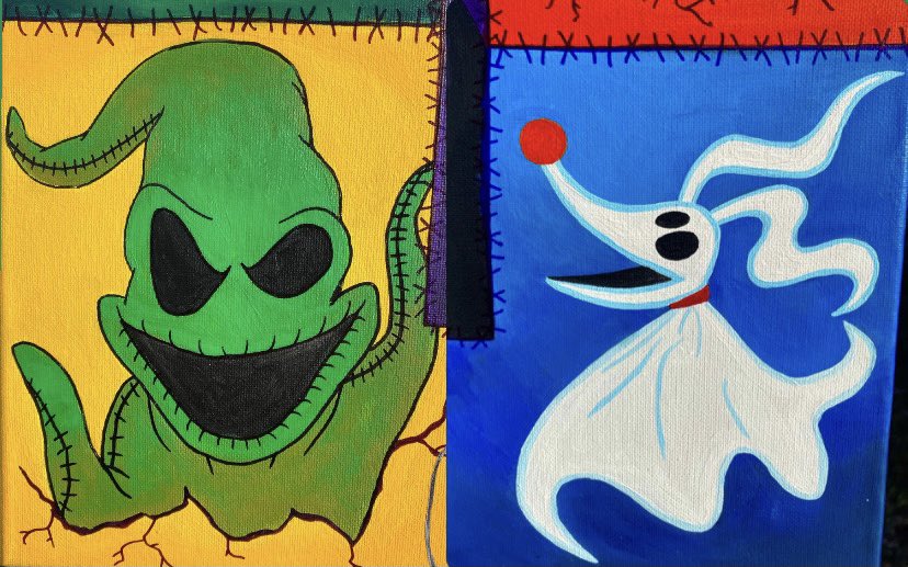 AlikaAnderson's tweet photo. Custom Nightmare Before Christmas Painting🎄✨ #art https://t.co/QLsrlgPmcZ