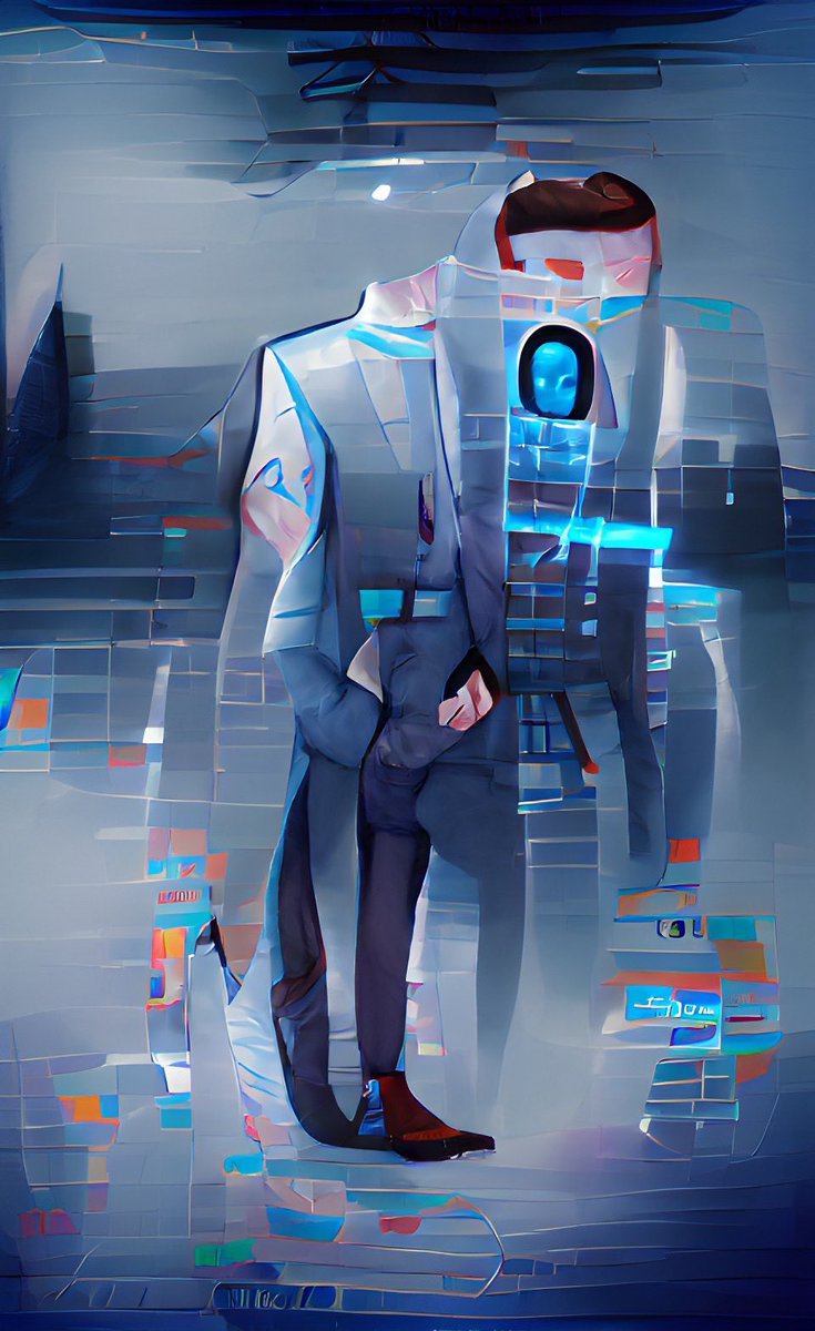 daneylion's tweet photo. “my name is connor. I’m the android sent by cyberlife.”

gave this quote as a prompt to an ai art generator and it made these! I think they’re beautiful! 💙 #rk800 #dbh https://t.co/9ID8KMwB7e