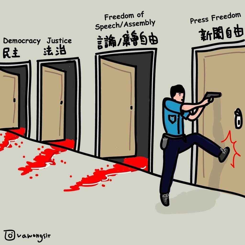 yautsimmongkml's tweet photo. @hkfp @StandNewsHK One falls after another. And now freedom of press is utterly smothered in HK. https://t.co/3Q0CJWrkgh