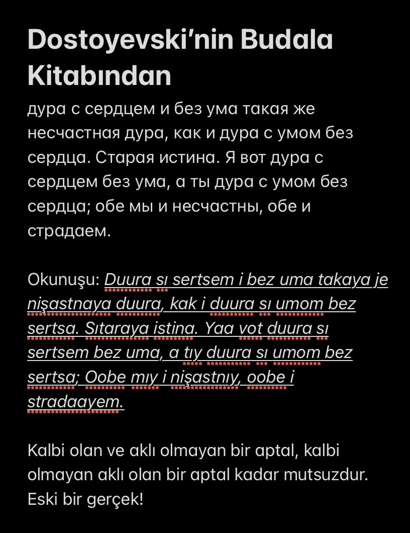 GuncelRusca's tweet photo. #dostoyevski Bu tarz alıntılara “цитата” deniliyor. https://t.co/UIk67Yhlv8