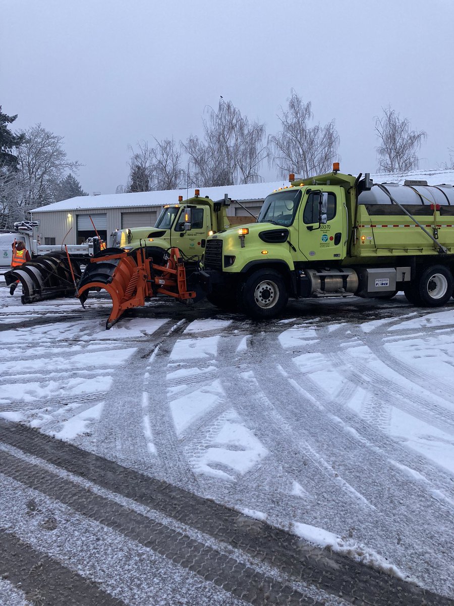 Did you know? Our plows often go out in pairs of two to: create a greater presence on the roadway and hope that vehicles slow down around them AND better coordinate treating or plowing lanes, shoulders, and ramps as a team. When you see lights, give them a lot of space!