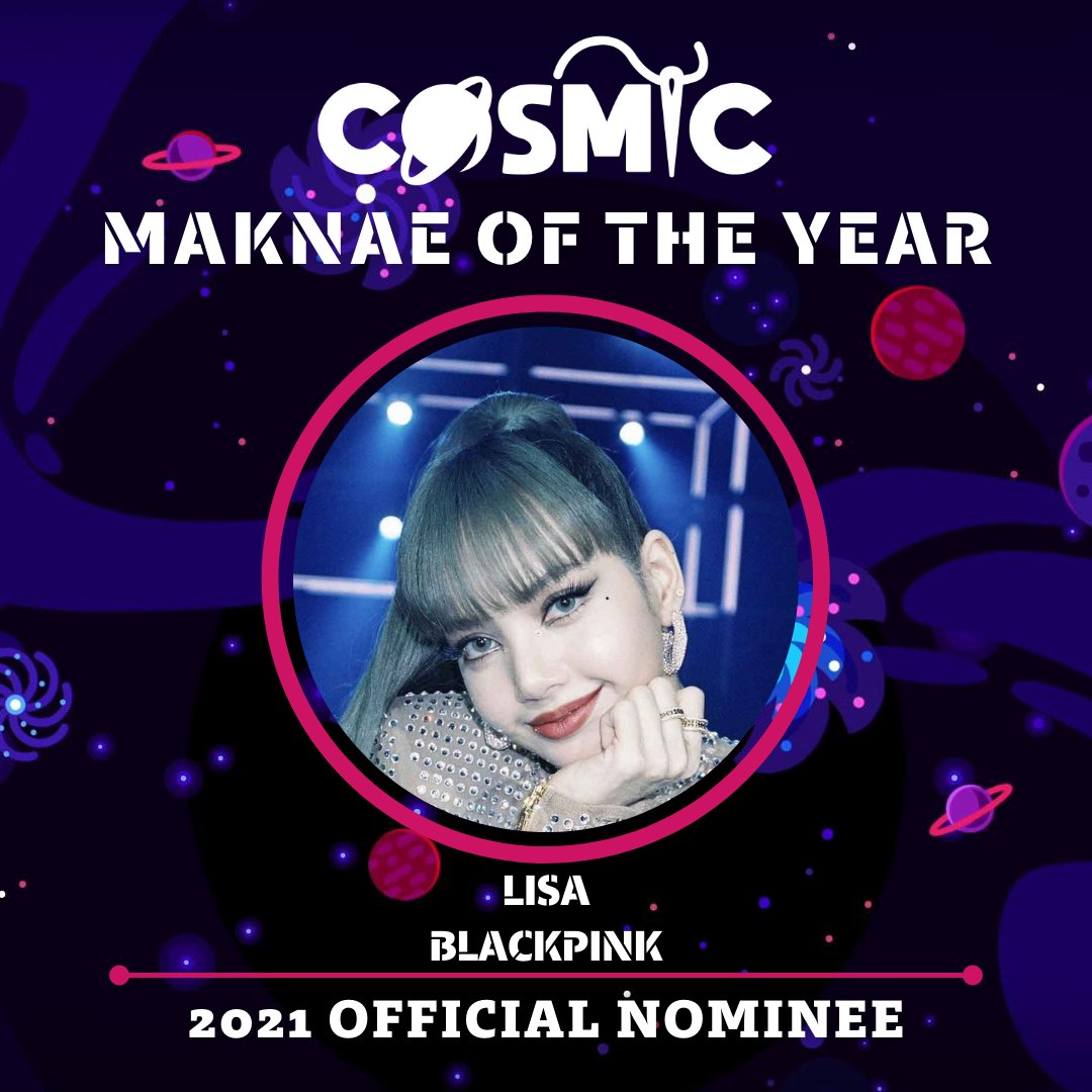 CosmicAwards's tweet photo. COSMIC MAKNAE OF THE YEAR: BLACKPINK's Lisa is an official nominee. 

Is she the best youngest member in the cosmos? It's up to you to vote for her.

Extra votes:
1) RT = 5 points
2) Like = 3 points
3) Comment = 1 point
#LISA #BLACKPINK #blink
Link: https://t.co/Vzg4RDUeJq https://t.co/weGZDFFVFZ