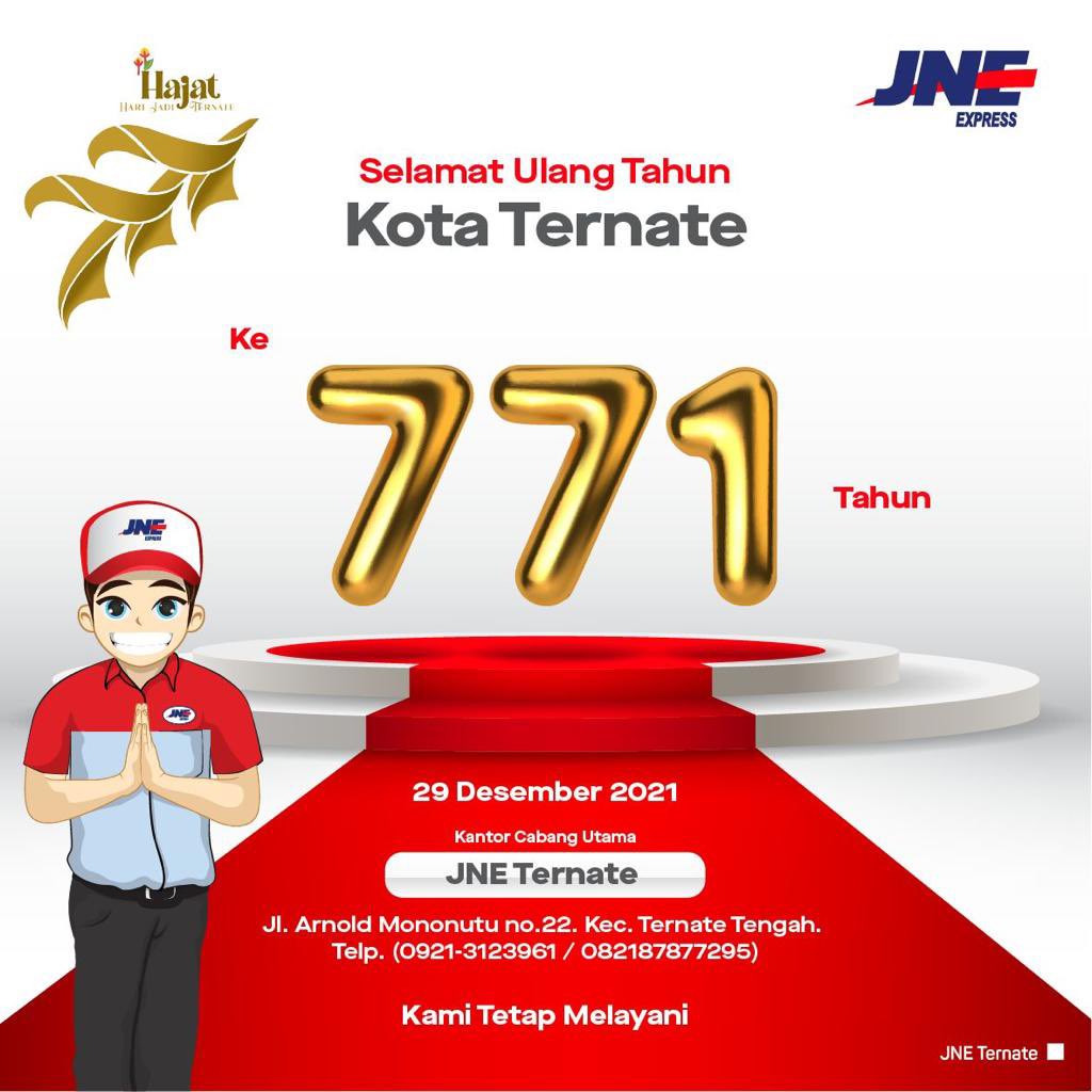 JNE_ID's tweet photo. JNE mengucapkan Selamat Ulang Tahun Kota Ternate ke-771 β¨
Semoga Ternate tetap selalu menjadi kota andalan yang nyaman untuk masyarakatnya πππ»
#JNE #JNEHUTKota2021 #JNETernate #JNEMajuIndonesia #ConnectingHappiness #Ternate https://t.co/Vg2uFTzcmv