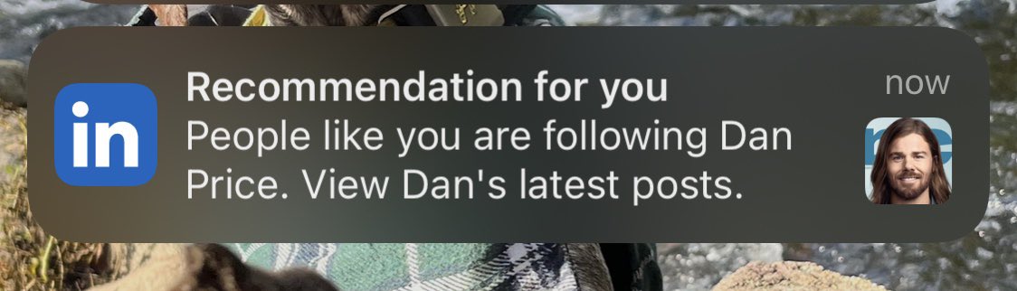 LinkedIn is back on its bullshit… how is this a relevant notification?