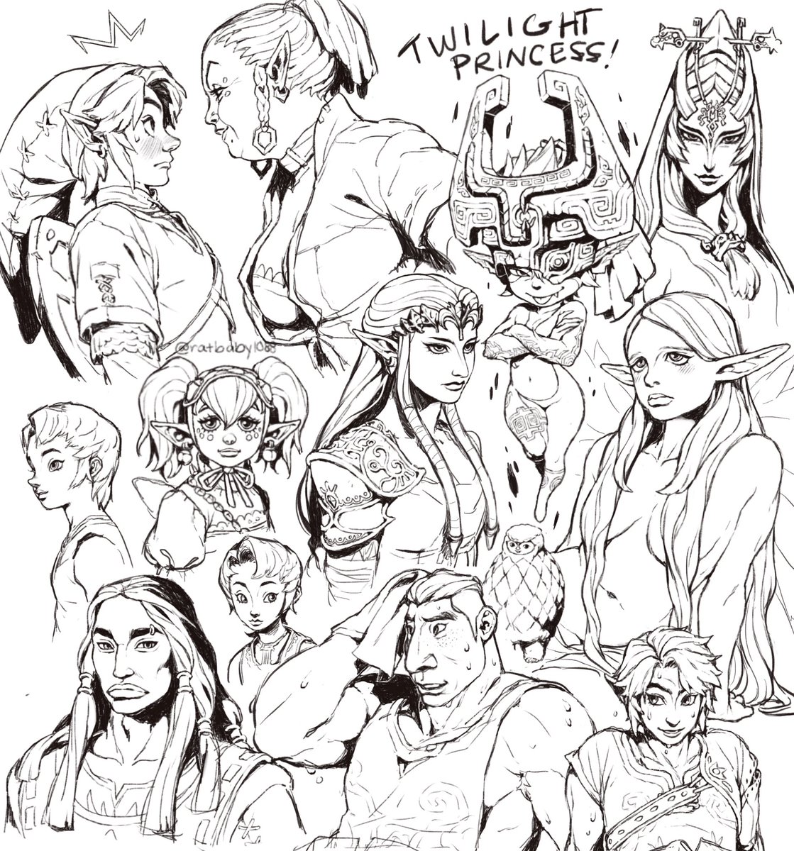 ratbaby1088's tweet photo. Some old twilight princess studies! 🌒🐺💕 #Zelda #TwilightPrincess #Link #sketches https://t.co/UwXDLScuNz