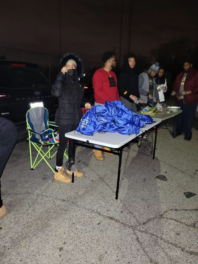 For the past 5 years my family, friends and I passed out bags full of hats, scarfs, gloves, toiletries, and cookies to the Men at the Men’s shelter.
