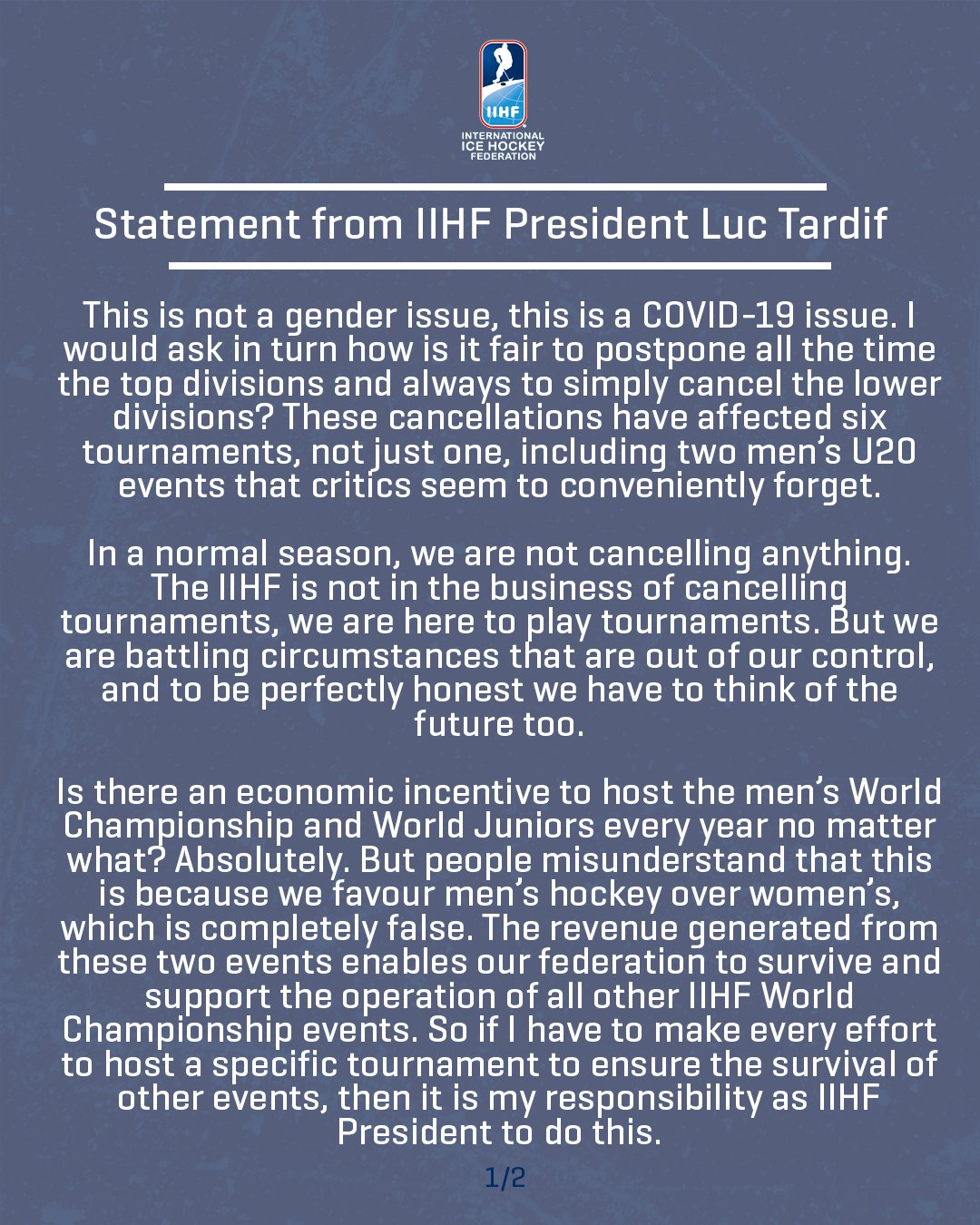 IIHF on X: &ldquo;IIHF President Luc Tardif sat down with https://t.co 