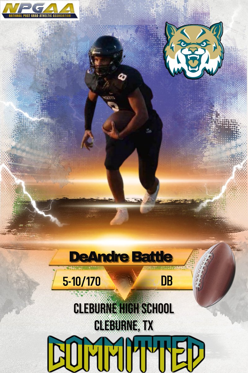Welcome to #BobcatNation <a href="/DeandreBattle9/">Deandre Battle</a> !! He becomes our westernmost recruit in program history thus far!! 66TK-2FL,3INT,1.5SK,2PB #GATA <a href="/TheNPGAA/">National Post Grad Athletic Association</a> Who else is ready to POUNCE??