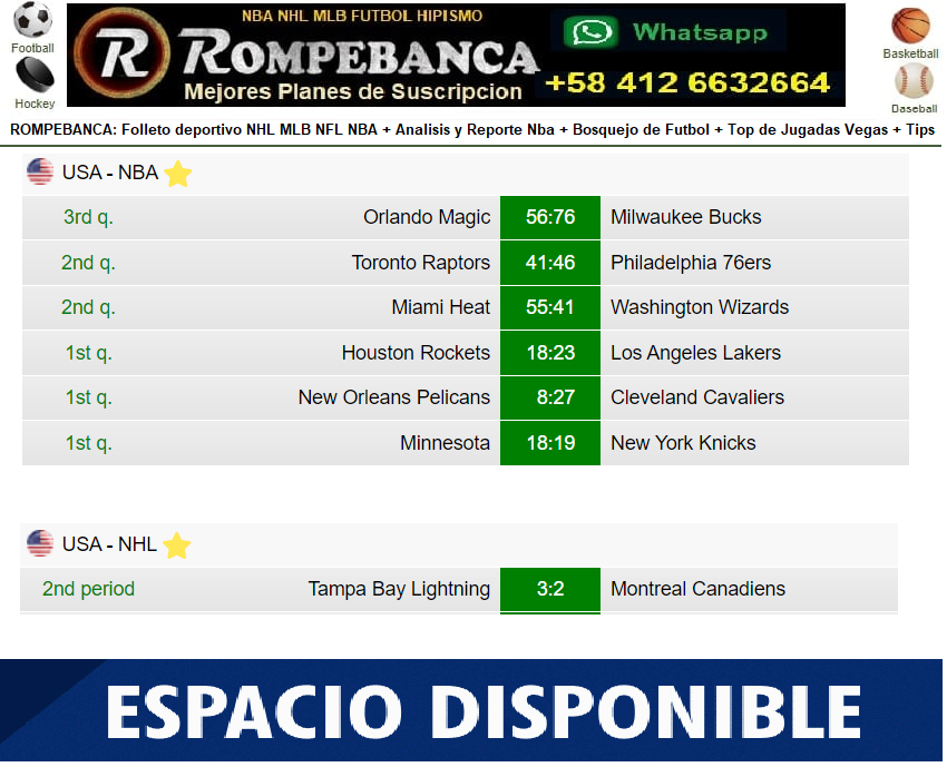 rompebanca's tweet photo. asi va la NBA NHL https://t.co/7f5mUpbeig
