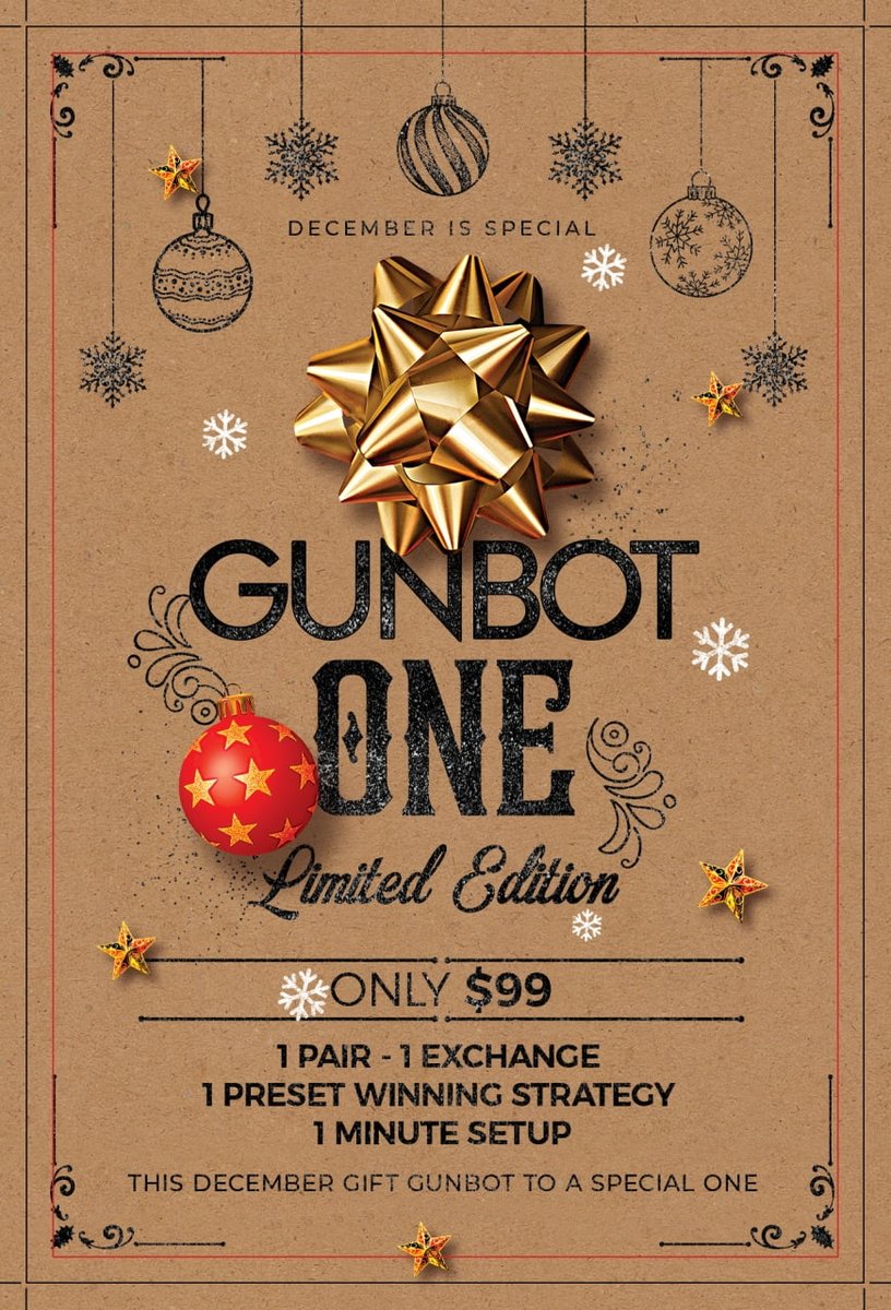 CryptoDroi's tweet photo. #GunbotONE Limited Edition, the easiest and cheapest way to get started with #Gunbot. One Ready-made Strategy, One Pair, One Exchange, One low price of $99.
Get Gunbot ONE now: https://t.co/vjGIEpjHZE https://t.co/mqxhtr9X1Y