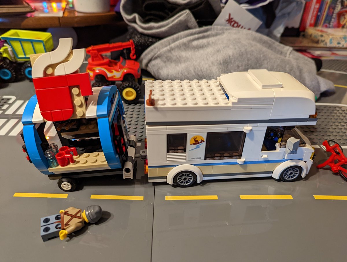 IncaMonster's tweet photo. Little man and I have been destroying some Lego sets!
Got our camper with our Coffee cart and rolling in the 69 Corvette.
#legosrule #LEGOBuildDay https://t.co/F4Gdyts8Zk