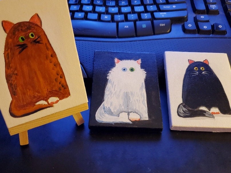 DonnaLiguria's tweet photo. Excited to share the latest addition to my #etsy shop: Mini Cat Paintings, Funny Cat Artwork, Small Cat Art with Easel, Cat Artwork Mini Paintings https://t.co/kfDyLRYLfJ #smallcatartwork #minipaintings #miniartwork #minicatPaintings #funnycats https://t.co/4xUna4X3pP