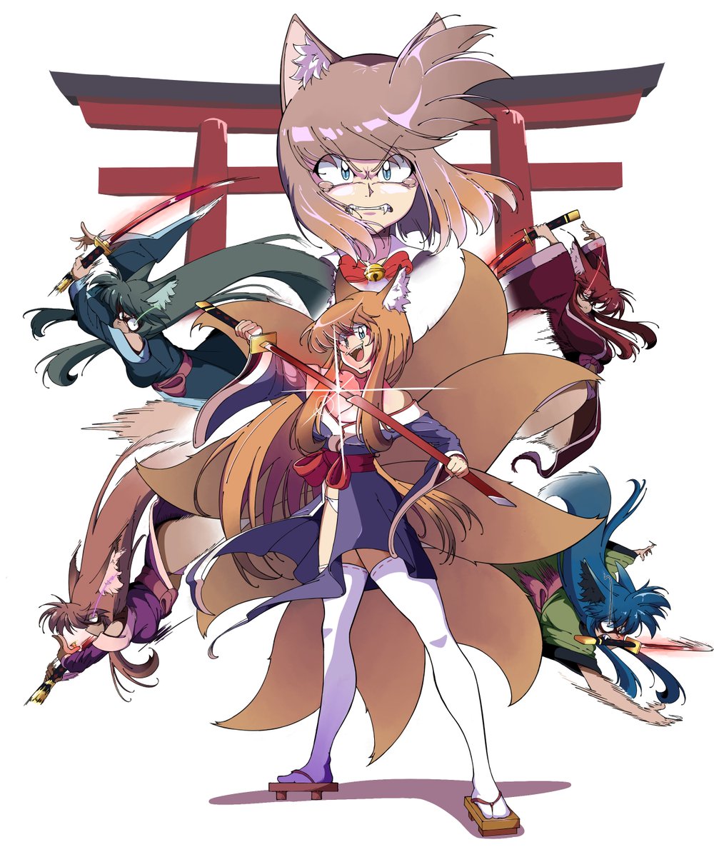 bichijojo's tweet photo. The Kitsune finally awakens!!! This was a commission for @QuitzDimz ! thank you so much and all props to @haremondev @PinguinKotak for the characters! #art #haremon https://t.co/mykUCF9lnl