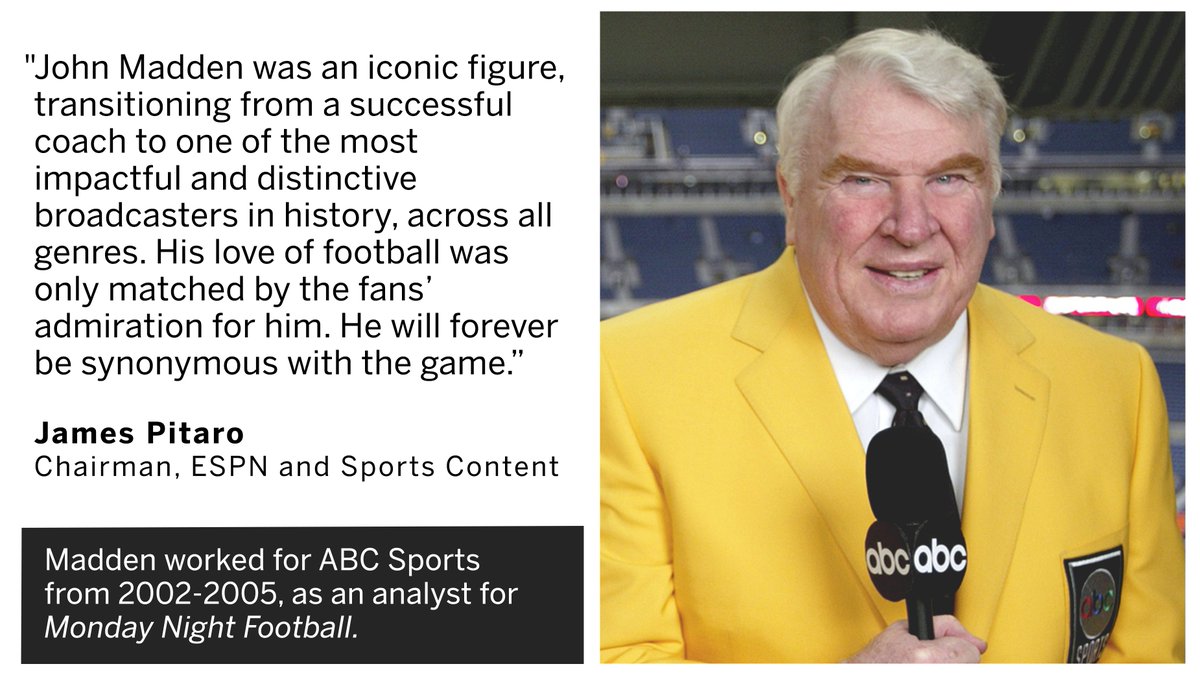 James Pitaro on the passing of legendary personality John Madden: