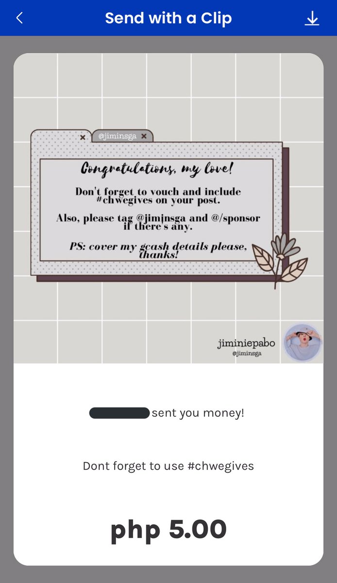 seulibaebae's tweet photo. thank you so much po @jiminsga and @jiminiealt more wins to come, God bless the work of your hands 💗 #chwegives https://t.co/cuOcuwoqoZ
