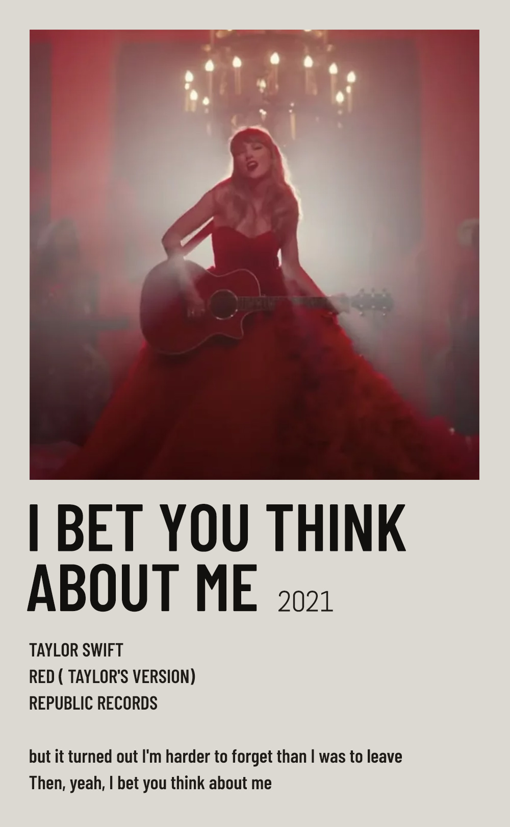 Taylor Swift Red Dress Poster rainclim-zak-isaque-letras-com