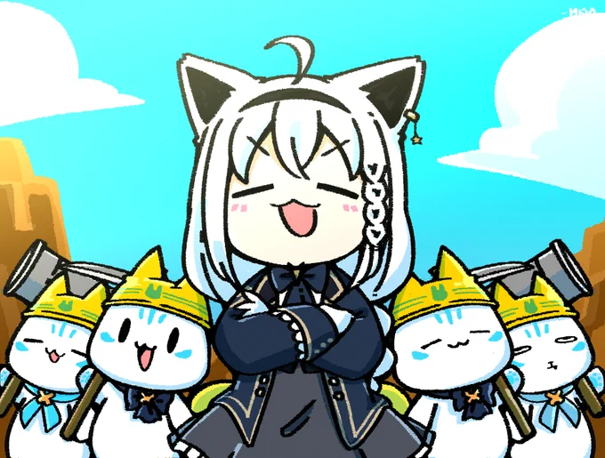 白上ブラックカンパニーへようこそ!
地下労働たんっのしい～!
#絵フブキ 