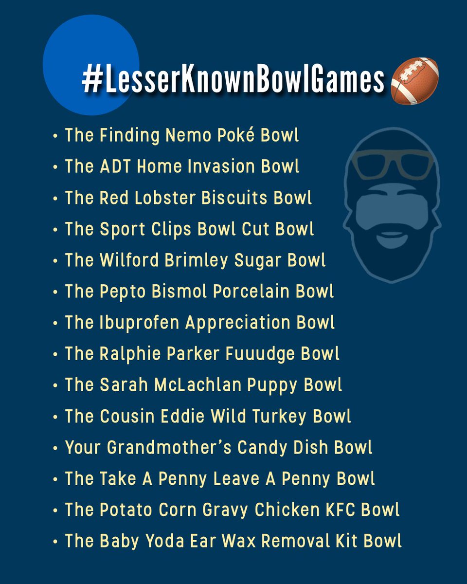 DimTillard's tweet photo. #LesserKnownBowlGames 🏈 https://t.co/nQCss7cgP0