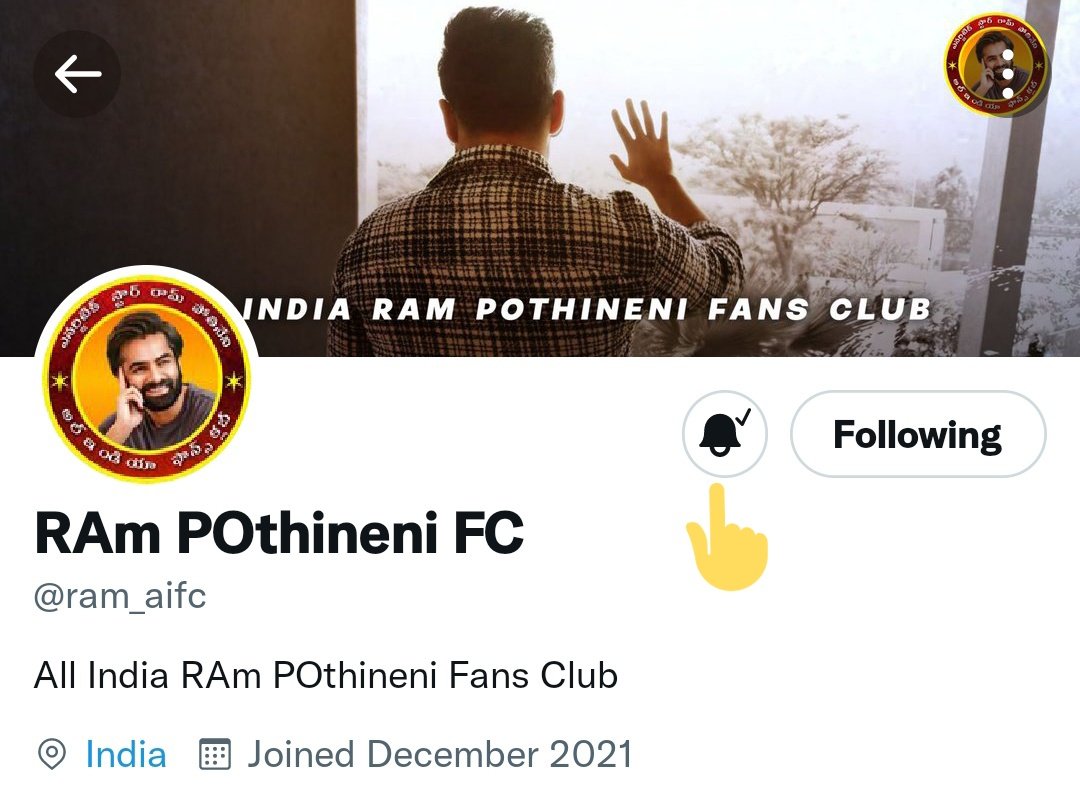 ram_aifc's tweet photo. • Dear USTAAD @ramsayz Fans ! 

Everyone Follow &amp; Turn On Notify's Of Our @ram_aifc Page.!

Coming Days Are Important !! 🤞

We Will be Active Much More Time From Now ! 

Jai #RAPO ✊

#RAmPOthineni #RAPO19 https://t.co/NE1P7DTlgk